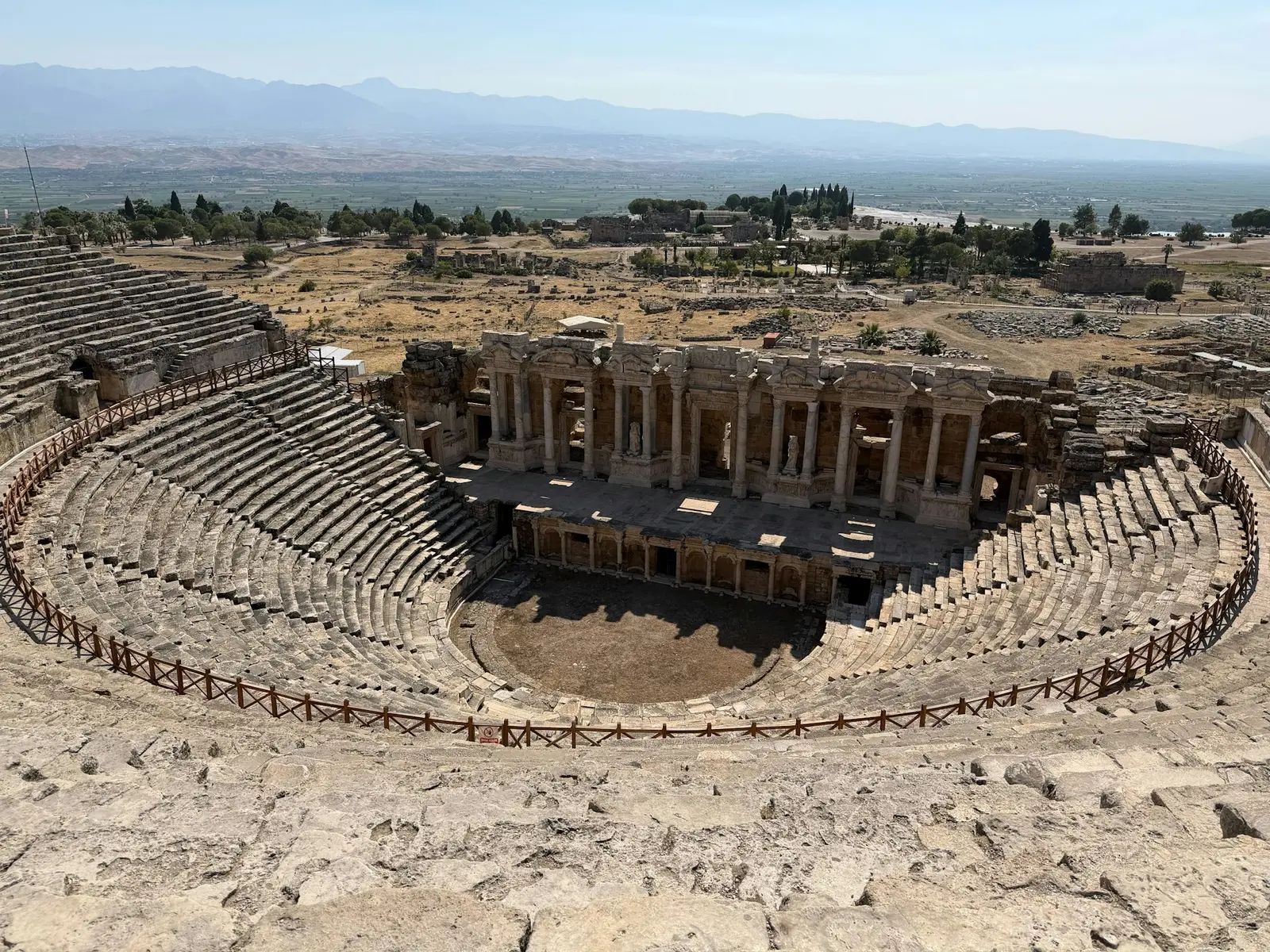 The Roman theatre of Hierapolis seen from the upper seating rows